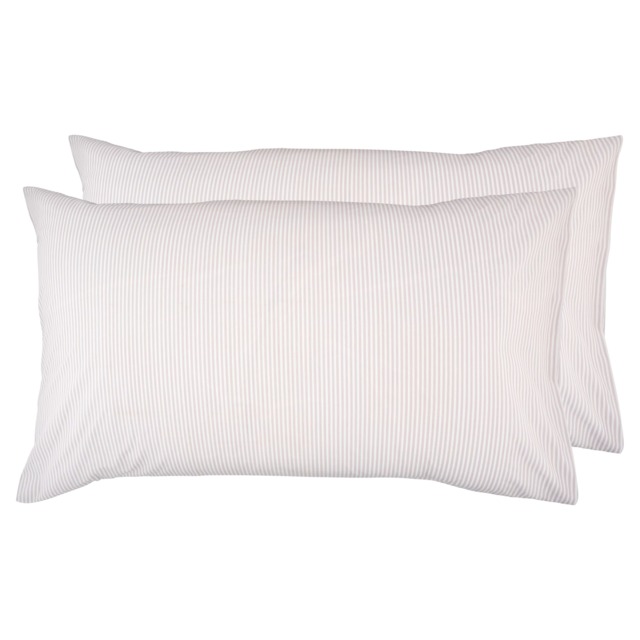 F&F Home 100% Cotton Grey Stripe Pillowcase Pair