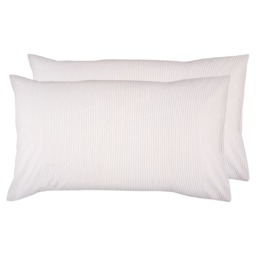 F&F Home 100% Cotton Grey Stripe Pillowcase Pair