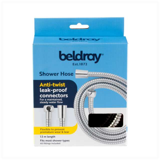 Beldray Chrome Shower Hose 1.5 Metre