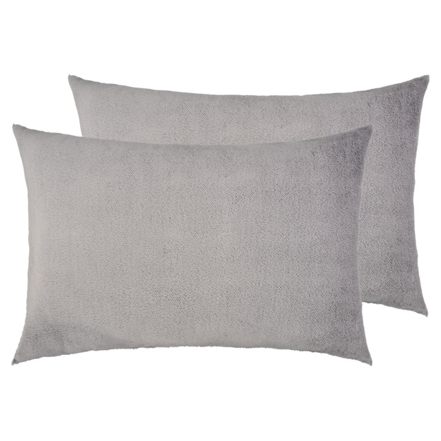 F&F Home Grey Teddy Fleece Pillowcase Pair