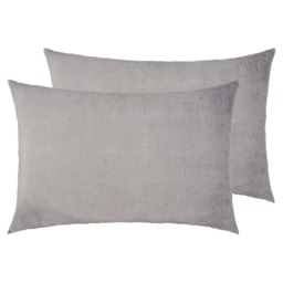 F&F Home Grey Teddy Fleece Pillowcase Pair