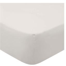 F&F Home 100% Cotton White Deep Fitted Sheet Single