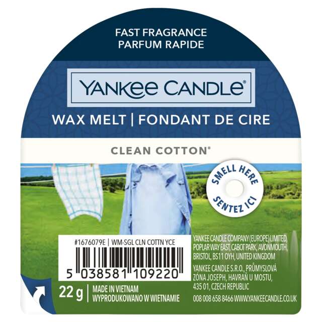 Yankee Clean Cotton Wax Melt 22G