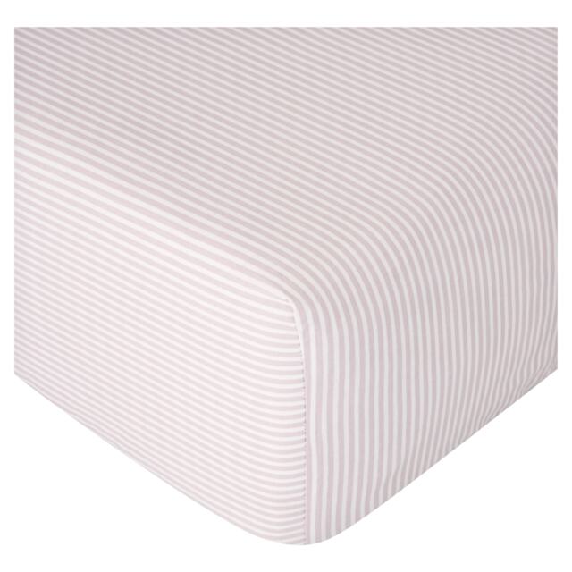 F&F Home 100% Cotton Grey Stripe Fitted Sheet Double