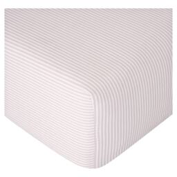 F&F Home 100% Cotton Grey Stripe Fitted Sheet Double