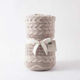 F&F Home Oatmeal Cable Knit Throw