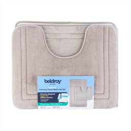 Beldray Anti-Bac Memory Foam 2 Piece Bath Mat Set