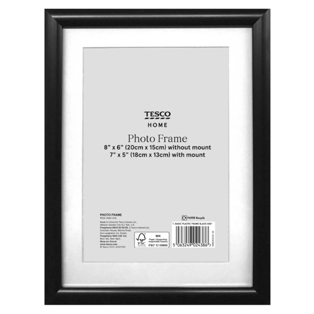 "F&F Home Plastic Photo Frame Black 6X8"""