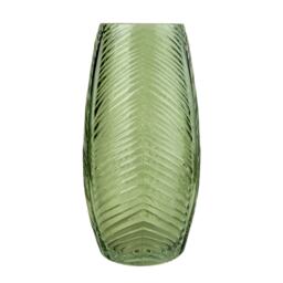 Candlelight Green Glass Pressed Vase