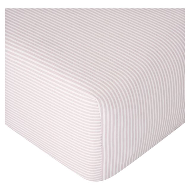 F&F Home 100% Cotton Grey Stripe Fitted Sheet King