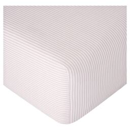 F&F Home 100% Cotton Grey Stripe Fitted Sheet King