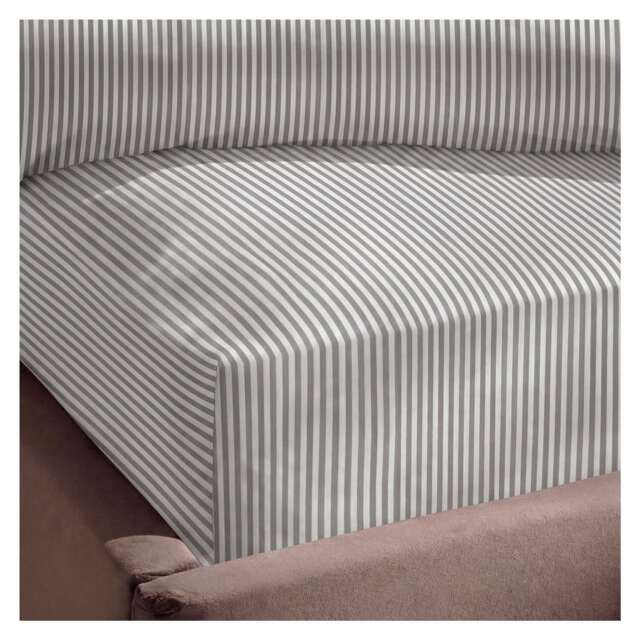 Silentnight Supersoft Printed Stripe Fitted Sheet Double