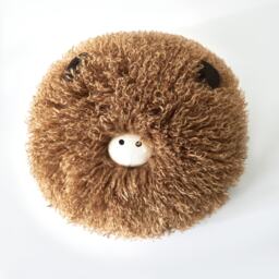F&F Home Highland Cow Mongolian Faux Fur Face Cushion
