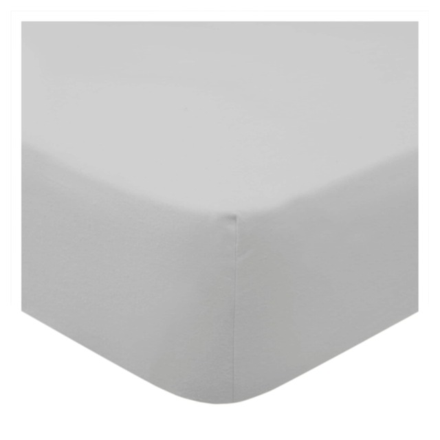 F&F Home Bedding Brushed Fitted Sheet Silver Single