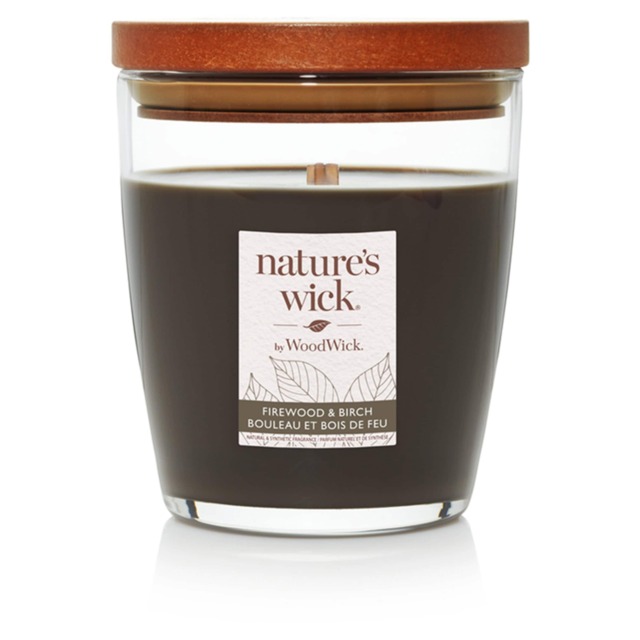 Natures Wick Scented Candle Firewood And Birch