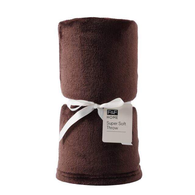 F&F Home Brown Super Soft Throw