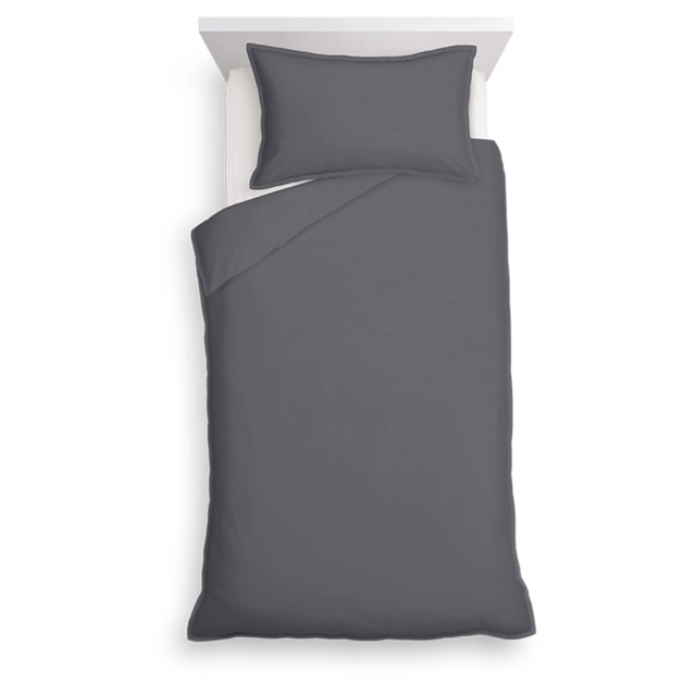 F&F Home Bedding 100% Cotton Oxford Edge Duvet Set Grey Single