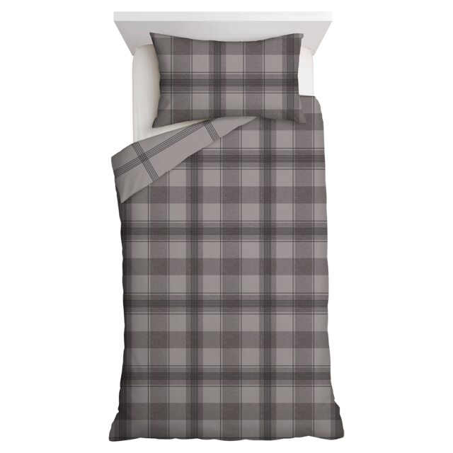 F&F Home Black Check Duvet Cover Set Single