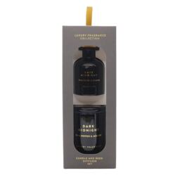 F&F Home Classic Dark Midnight Candle & Reed Diffuser Gift Set
