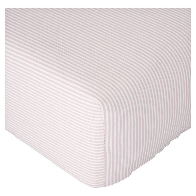 F&F Home 100% Cotton Grey Stripe Fitted Sheet Single