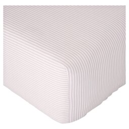 F&F Home 100% Cotton Grey Stripe Fitted Sheet Single