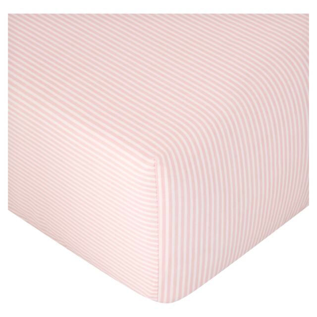 F&F Home 100% Cotton Pink Stripe Fitted Sheet Super King