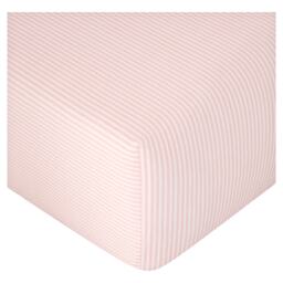 F&F Home 100% Cotton Pink Stripe Fitted Sheet Super King