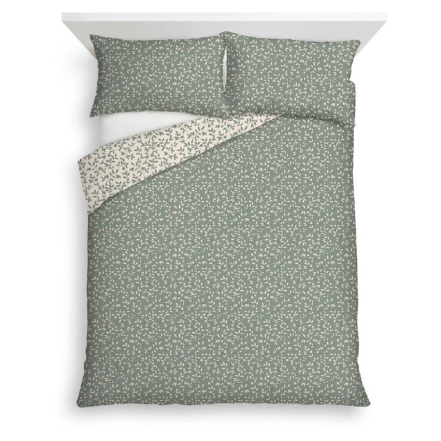 F&F Home Green Ditsy Leaf Duvet Cover Set King