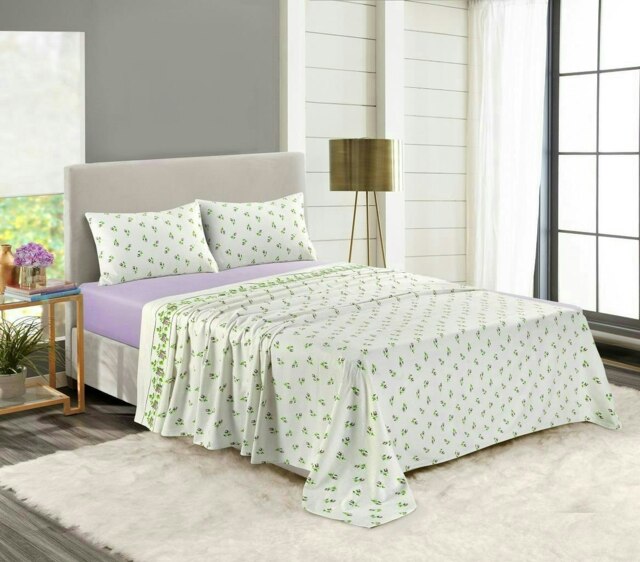 Rosebud Flannelette Lilac Single Sheet Set