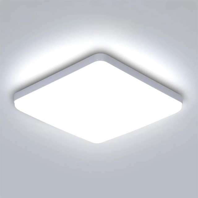 LED Ceiling Light Square White Flush Mount Cool White 23cm