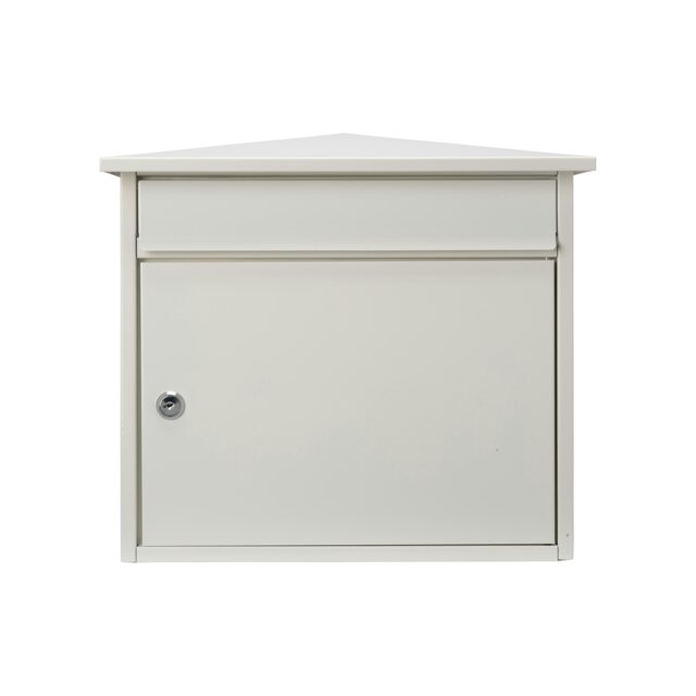 Burg-Wachter Mersey Large Wall Mounted Galvanised Steel Post Box - 36x35x20cm White