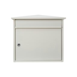 Burg-Wachter Mersey Large Wall Mounted Galvanised Steel Post Box - 36x35x20cm White