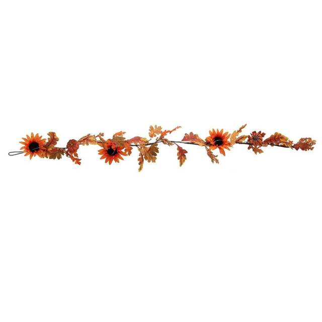 Living and Home Sunflower Garland with Lights - S-shaped Sprig Halloween