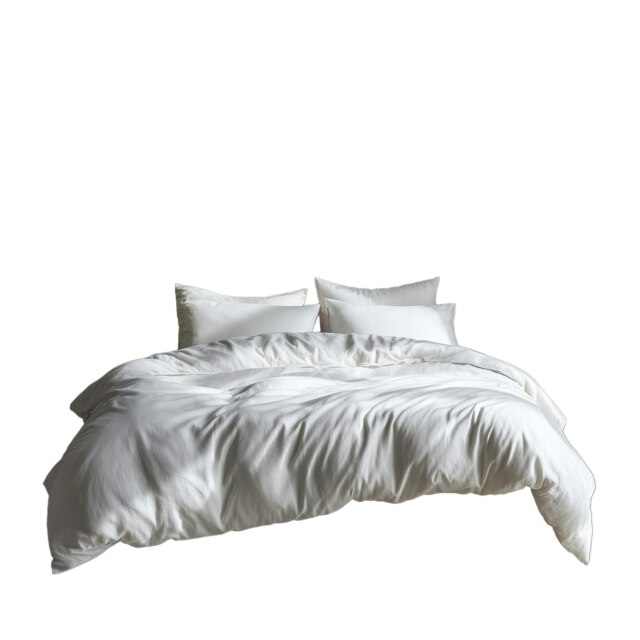 Plain Dyed Easy Care Polycotton Duvet Cover And Pillowcase/s Set Bed Linen White White King