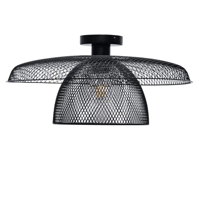 Cassidy - Black Metal Wire Tiered Flush Ceiling Light Black 1