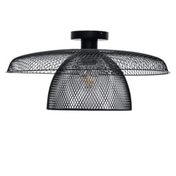 Cassidy - Black Metal Wire Tiered Flush Ceiling Light Black 1