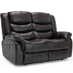 Seattle 2 Seater Electric High Back Bonded Leather Recliner Sofa (Brown)