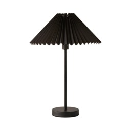 ValueLights Akira Black Pleat Shade Side Table Lamp Black
