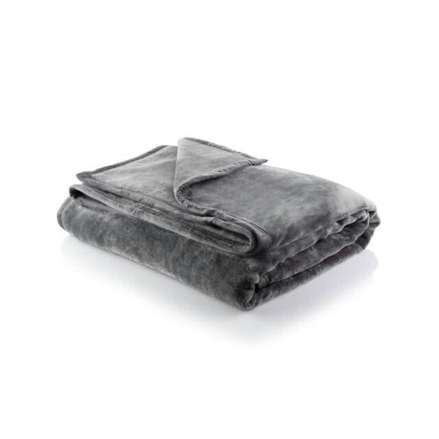 Minky Luxury Throw – Single Blanket, Grey