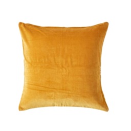 Homescapes Mustard Velvet Cushion Cover - 40 x 40 cm Yellow Mustard 1
