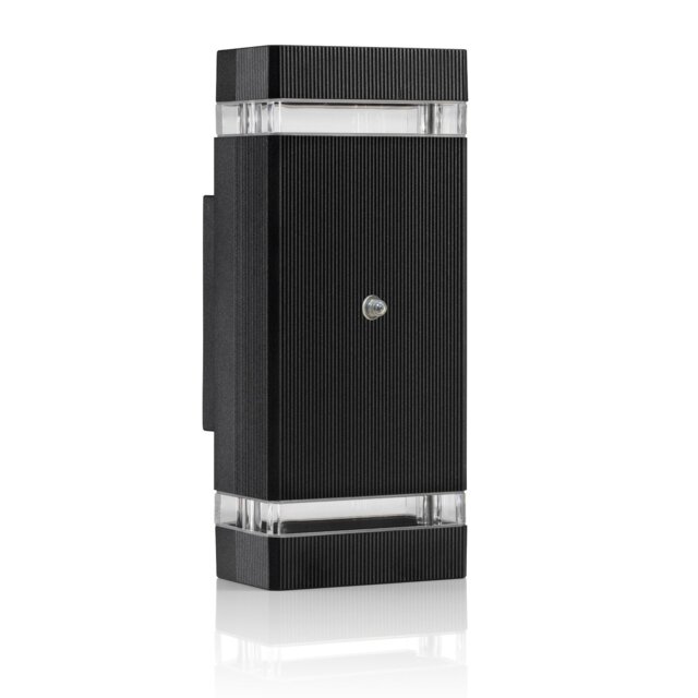 Auraglow Dusk Till Dawn Sensor Double Up & Down Wall Light - THRUXTON Silver Silver/Fitting Only
