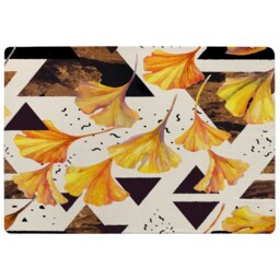 Orange Flowers And Triangles Rug Multi