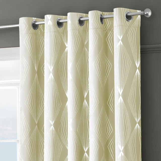 Velosso Onyx Thermal Blackout Ready Made Eyelet Curtains - 117cm x 137cm Cream