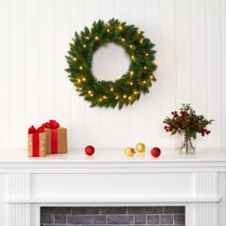 Imperial Pine Green Christmas Wreath Fireplaces Stairs Decoration,55cm