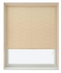 175cm Natural 25mm Slat PVC Venetian Blind (152cm Drop) Brown Natural