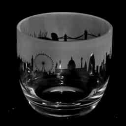 Animo Glass Candle Holder Engraved Pot London