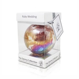 Sienna Glass Hanging Ornament 10cm Friendship Ball 40th Wedding Anniversary Ruby