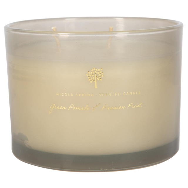 Nicola Spring Soy Wax Scented Candle - 350g - Green Pomelo & Passion Fruit Grey Grey