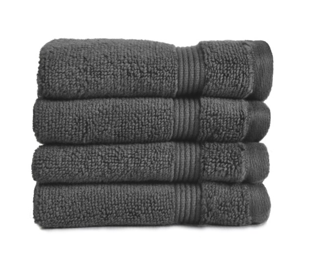 Zero Twist Egyptian Cotton Face Cloths Pack of 4 - Charcoal Grey