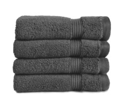 Zero Twist Egyptian Cotton Face Cloths Pack of 4 - Charcoal Grey